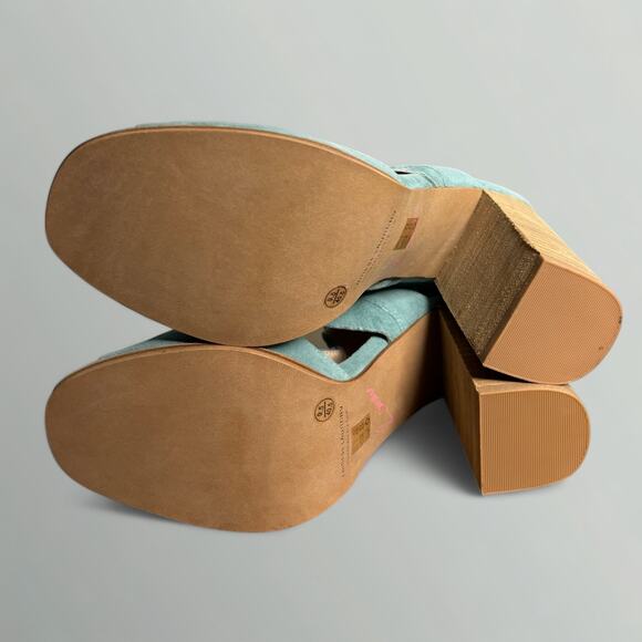 Kristin Cavallari by Chinese Laundry Lara Crisscross Heeled Sandal in Jade Suede - Picture 7 of 8